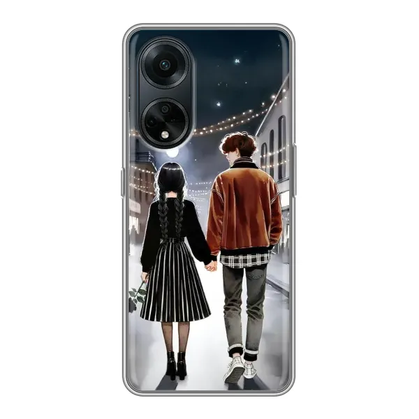 Чохол з принтом «Венздей та Тайлер» для OPPO A98 Чохол з принтом «Венздей та Тайлер» для OPPO A98