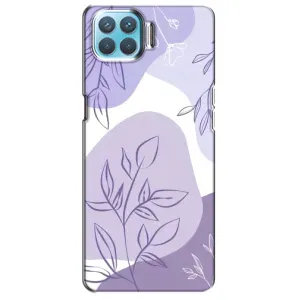 Силконовий чохол з принтом в квітах на Oppo F17 Pro (Фіолетове листя абстракція)