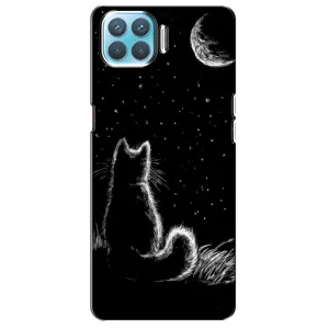 Чохол з принтом для Oppo F17 Pro (AlphaPrint) Модні коти (Котик і місяць)