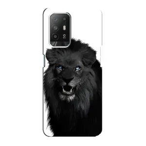 Чехлы с картинками животных Oppo F19 Pro Plus 5G (Черный ЛЕВ)
