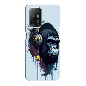 Чехол с Обезьянами Oppo F19 Pro Plus 5G - (AlphaPrint) (Горилла в наушниках)