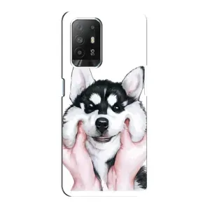 Чехол с Хаски для Oppo F19 Pro Plus 5G - (AlphaPrint) (Хаски улыбака)