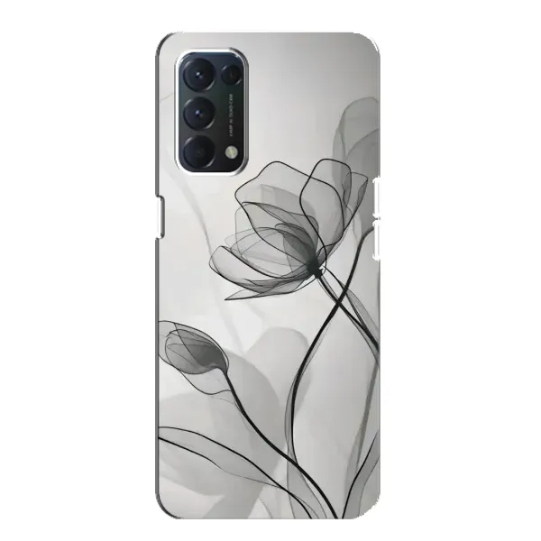 Чохол з принтом «Чорні квіти» для OPPO Find X3 Lite Чохол з принтом «Чорні квіти» для OPPO Find X3 Lite