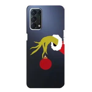 Зимні Чохли для OPPO Знайти ХЗ Лайт - прозорий фон (Грінч з іграшкою)