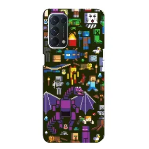 Чохол Майнкрафт на Oppo Find X3 Lite (AlphaPrint) Minecraft (Колаж Майнкрафт)