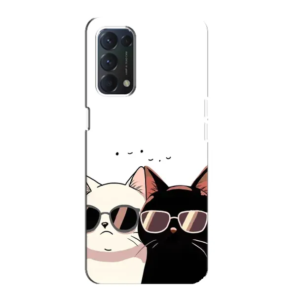 Чохол з принтом «Коти в окулярах» для OPPO Find X3 Lite
