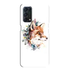 Чохли з картинкою Лисичка для Oppo Find X3 Lite (VPrint) (Лиса в квітах)