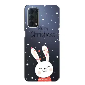 Зимні Чохли для OPPO Знайти ХЗ Лайт - прозорий фон (Різдвяний заєць)