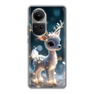 Яркий чехол для Oppo Reno 10 Pro с Зимними Оленятами
