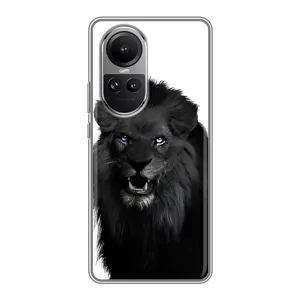 Чохли з картинкою животних Oppo Reno 10 Pro (Чорний ЛЕВ)