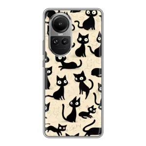 Чохол з малюнком кіт на Oppo Reno 10 Pro (Чорні коти)