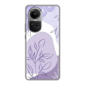 Силконовий чохол з принтом в квітах на Oppo Reno 10 Pro (Фіолетове листя абстракція)