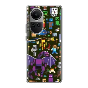 Чохол Майнкрафт на Oppo Reno 10 Pro (AlphaPrint) Minecraft (Колаж Майнкрафт)