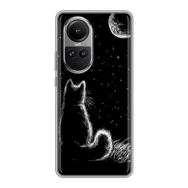 Чехол с принтом «Котик и луна» для OPPO Reno 10 Pro Чехол с принтом «Котик и луна» для OPPO Reno 10 Pro