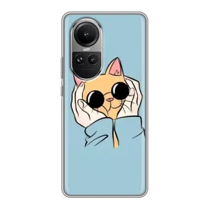 Чохол на OPPO Reno 10 Про з Котиками (VPrint) (Котик в окулярах)