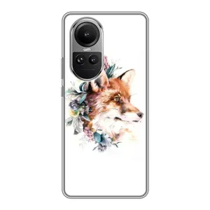 Чохли з картинкою Лисичка для Oppo Reno 10 Pro (VPrint) (Лиса в квітах)