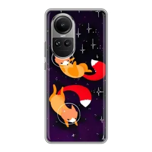 Чохли з картинкою Лисичка для Oppo Reno 10 Pro (VPrint) (Лисички космонавти)