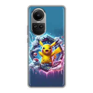 Чохол з Пікачу на Oppo Reno 10 Pro (Лого Пікачу)