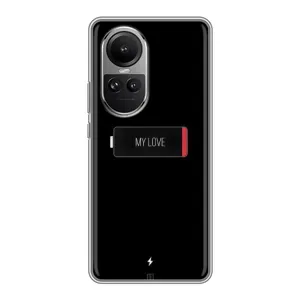 Чехлы для любимой на OPPO Reno 10 Про (VPrint) (Love battery)