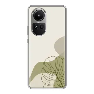 Силконовий чохол з принтом в квітах на Oppo Reno 10 Pro (Зелена монстера дизайн)