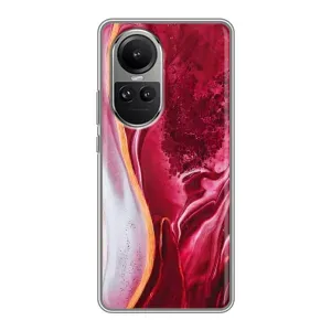 Чохол для OPPO Reno 10 Про - з принтом (Дизайнерські) (AlphaPrint) (Мрамор червоний)