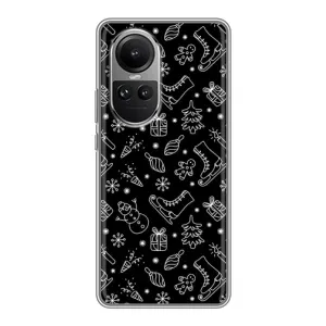 Новорічні, Святкові Чохли для Oppo Reno 10 Pro - 2024 год (Новорічний фон)