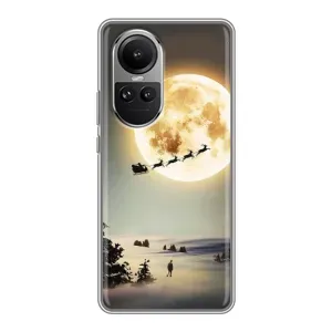 Новорічні, Святкові Чохли для Oppo Reno 10 Pro - 2024 год (Санта на місяці)