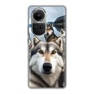 Чохол з Хаскі Oppo Reno 10 Pro - (AlphaPrint) (Селфі Хаскі)