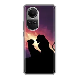 Чохол Король лев на OPPO Reno 10 Про (Силует Сімба і Налу)