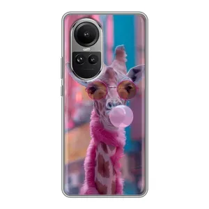 Чохол з принтом стильні тварини для OPPO Reno 10 Про (Стильна жирафа)