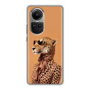Чохол з принтом стильні тварини для OPPO Reno 10 Про (Стильний леопард)
