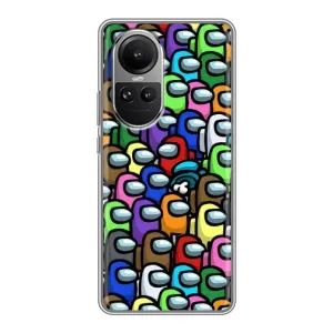 Чохли Амонг Ас для Oppo Reno 10 Pro (AlphaPrint) (Убитий)