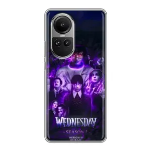 Чохол з дизайном Венздей 2 на Oppo Reno 10 Pro (Фіолетова магія Венздей)