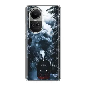 Новорічні, Святкові Чохли для Oppo Reno 10 Pro - 2024 год (Зимовий потяг)