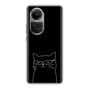Чехол с принтом «Равнодушный кот» для OPPO Reno 10