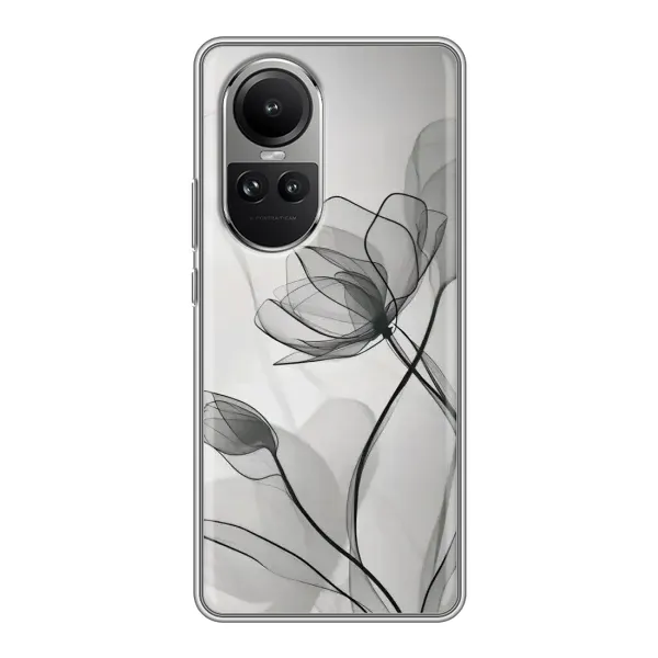 Чохол з принтом «Чорні квіти» для OPPO Reno 10