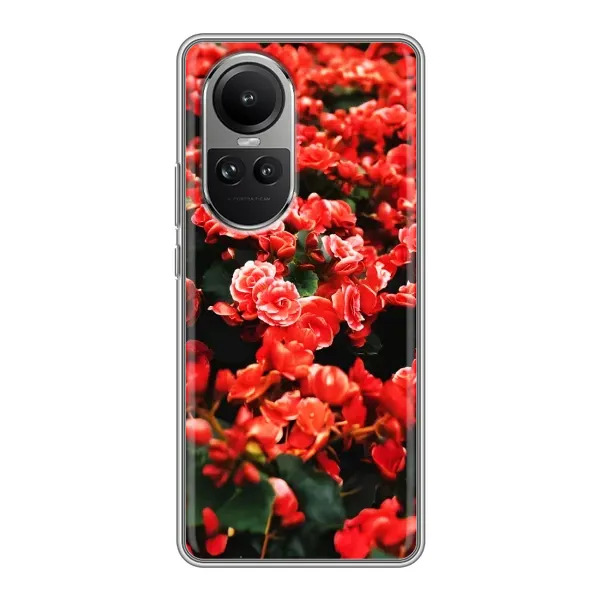 Чехол с принтом «Цветы красные» для OPPO Reno 10