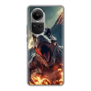 Чехол с картинкой «Хищники» для Oppo Reno 10 (Огненный динозавр)