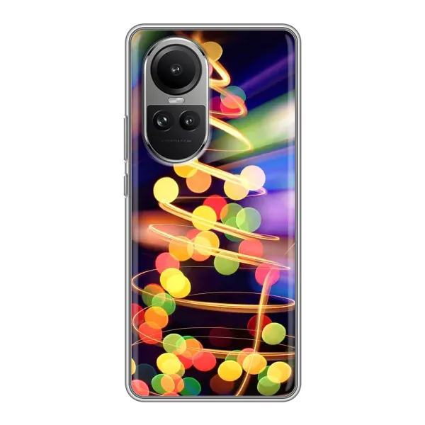 Чехол с принтом «Елка с гирлянд» для OPPO Reno 10
