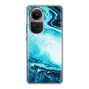 Мраморный чехол на Oppo Reno 10 (VPrint) (Голубой мрамор)