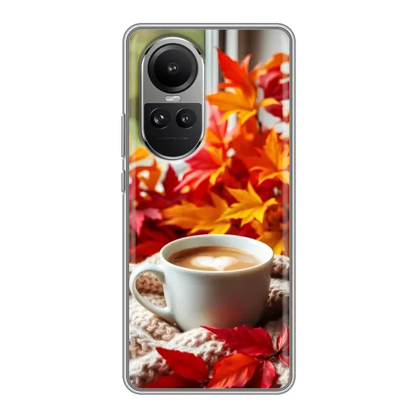 Чехол с принтом «Кофе и листья» для OPPO Reno 10 Чехол с принтом «Кофе и листья» для OPPO Reno 10
