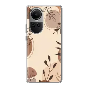 Чохол з принтом «Коричневі квіти» для OPPO Reno 10