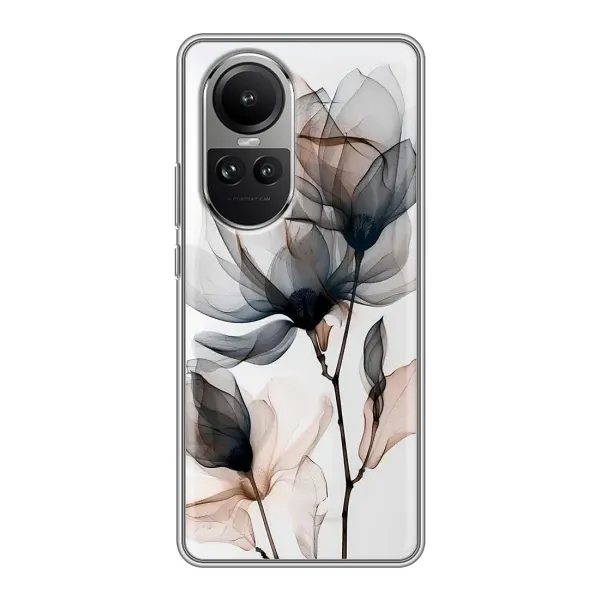 Чохол з принтом «Квіти на білому» для OPPO Reno 10