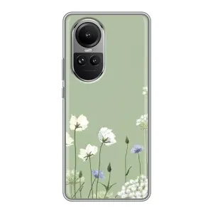Чохол з принтом «Квіти на зеленому» для OPPO Reno 10