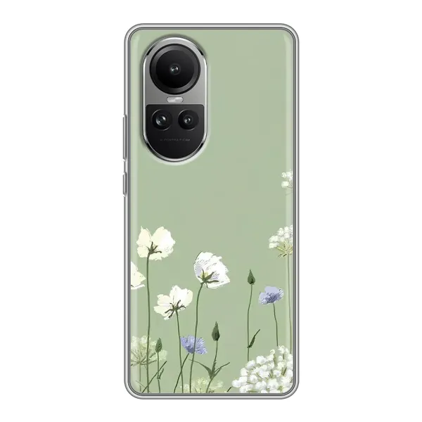 Чохол з принтом «Квіти на зеленому» для OPPO Reno 10