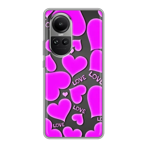 Чехол с принтом «Pink hearts» для OPPO Reno 10 Чехол с принтом «Pink hearts» для OPPO Reno 10