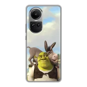 Чохол з мультфільмом Шрек на Oppo Reno 10 (Шрек та Осел)