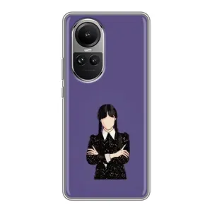 Чохли Венсдей на Oppo Reno 10 Уенсдей (AlphaPrint) (Венздей у чорному)