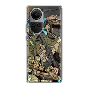 Чехлы с картинкой ЗСУ для Oppo Reno 10 (AlphaPrint) (Воин ВСУ)