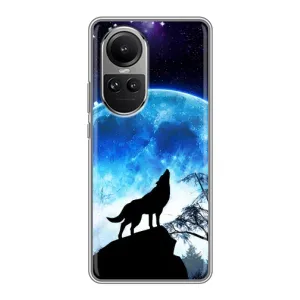 Чехол с принтом «Волк на луну» для OPPO Reno 10